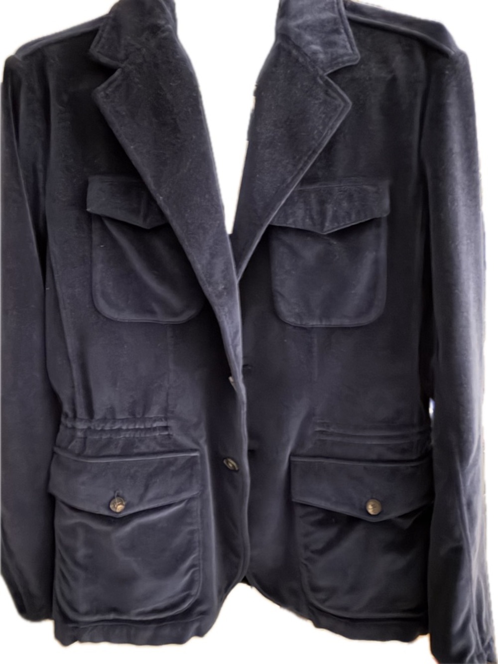 MANTO Men's Navy Velvet Coat Sz 50 IT / M US